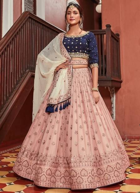Peach Colour New Exclusive Designer Wedding Wear Heavy Work Lehenga Choli Collection 1010